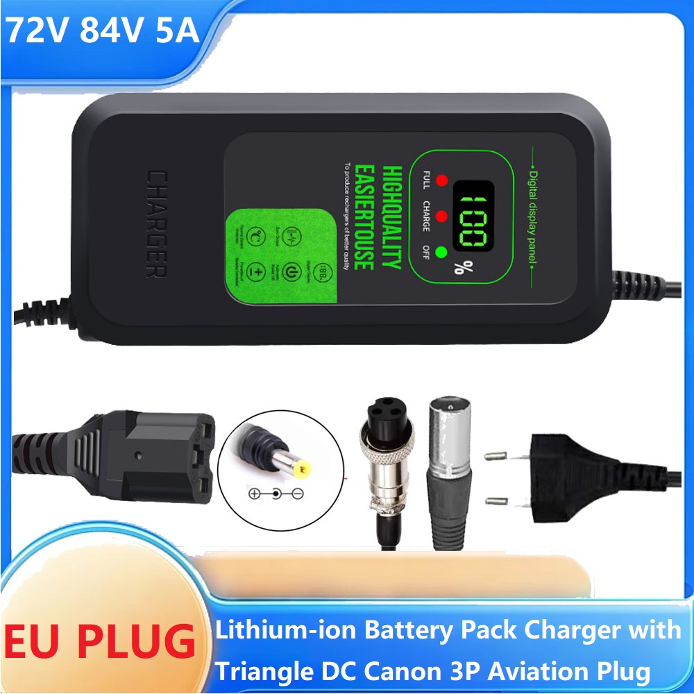 84V 20A Smart Charger - Chargeur 72V 5A pour batterie lithium-ion,
